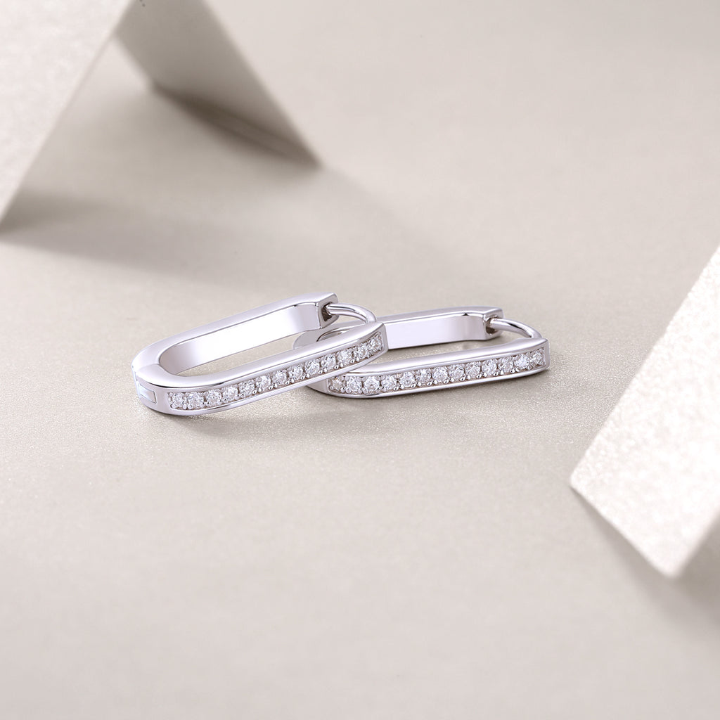 Round Trip - Earrings Set With Top-quality Moissanite S925 Silver And Platinum-plated Stud Earrings, A Fashionable And Trendy Accessory, Can Be Tested With A Diamond Pen