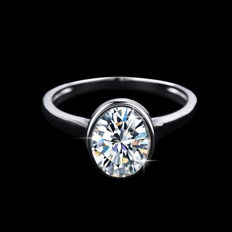 Mozanite And Diamond Ring For Women