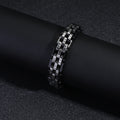 Mens Titanium Steel Flat Triple-Row Watch Strap Bracelet