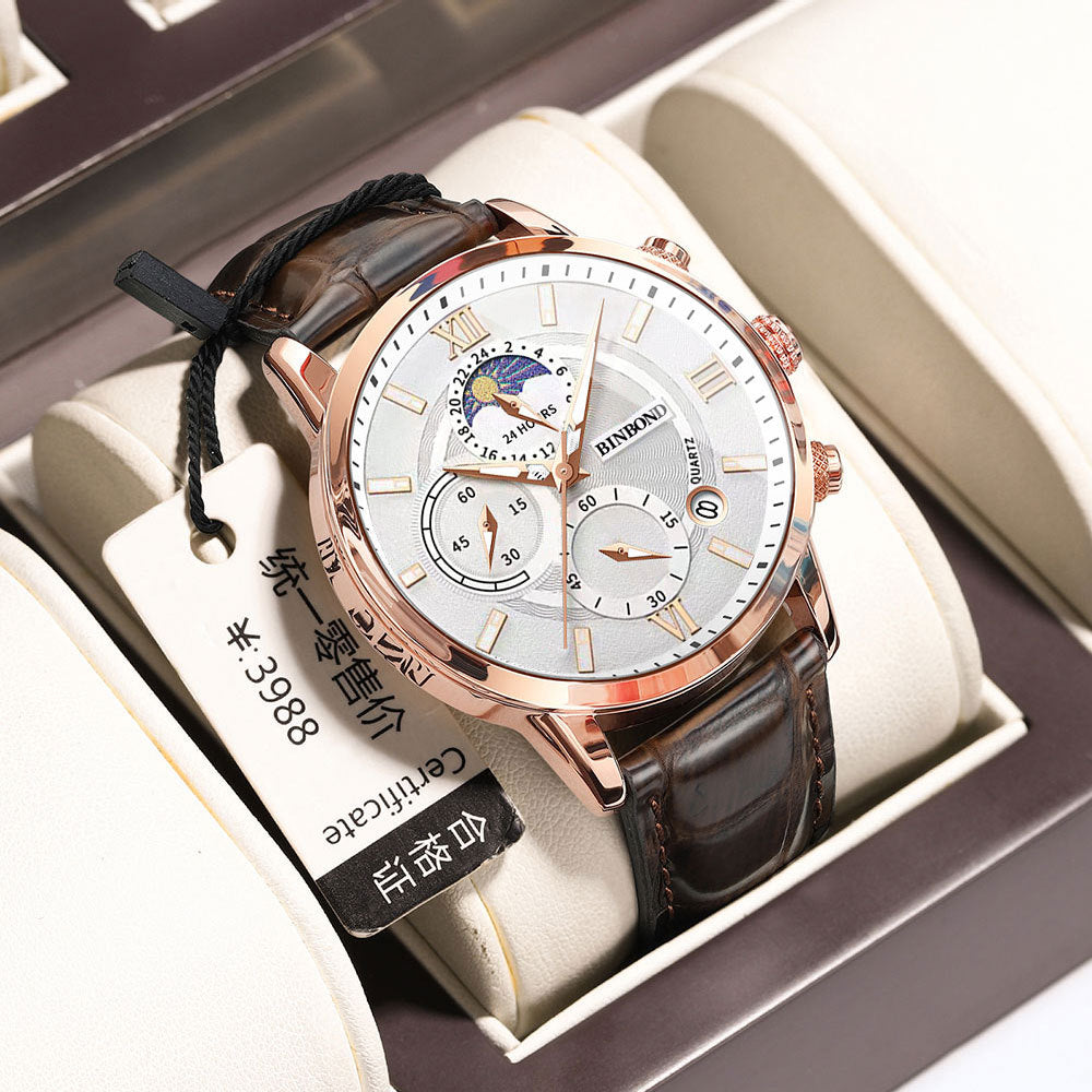 Simple Multifunctional Chronograph Waterproof Quartz Watch