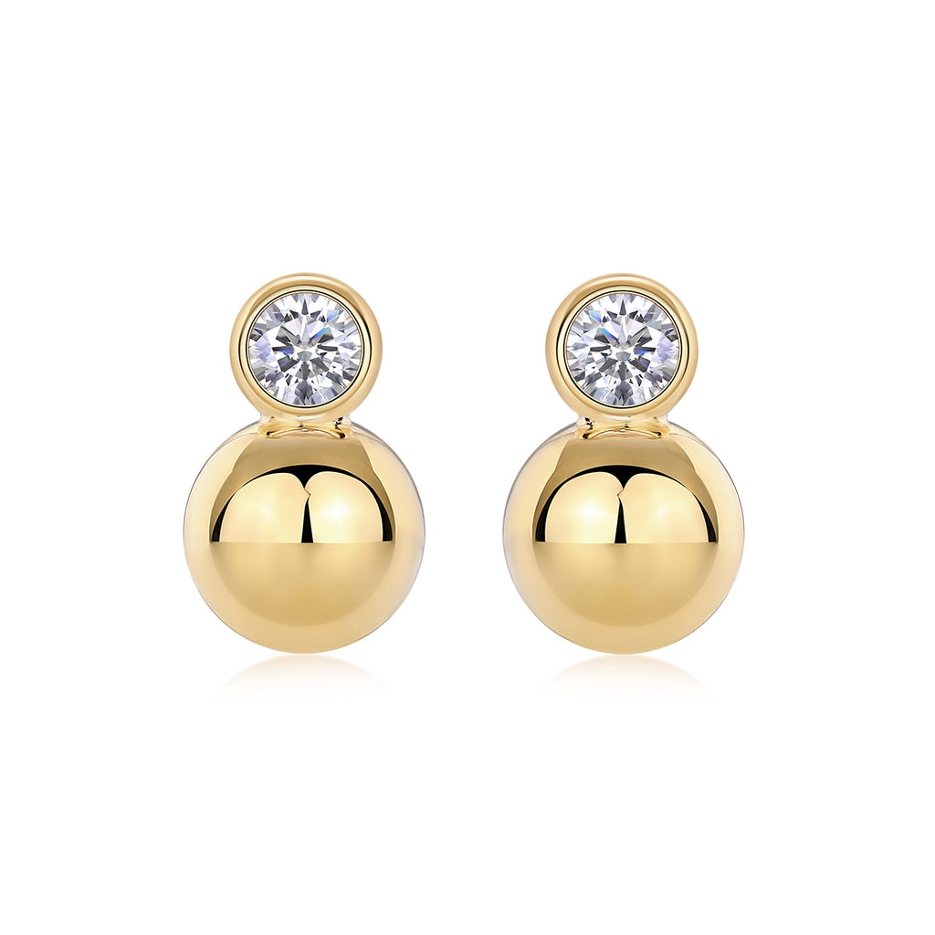 Crystal Drop Earrings - Set With Top-quality Moissanite Luxury Fashion Light Luxury Jewelry Silver Stud Earrings S925 Silver Electroplated Gold