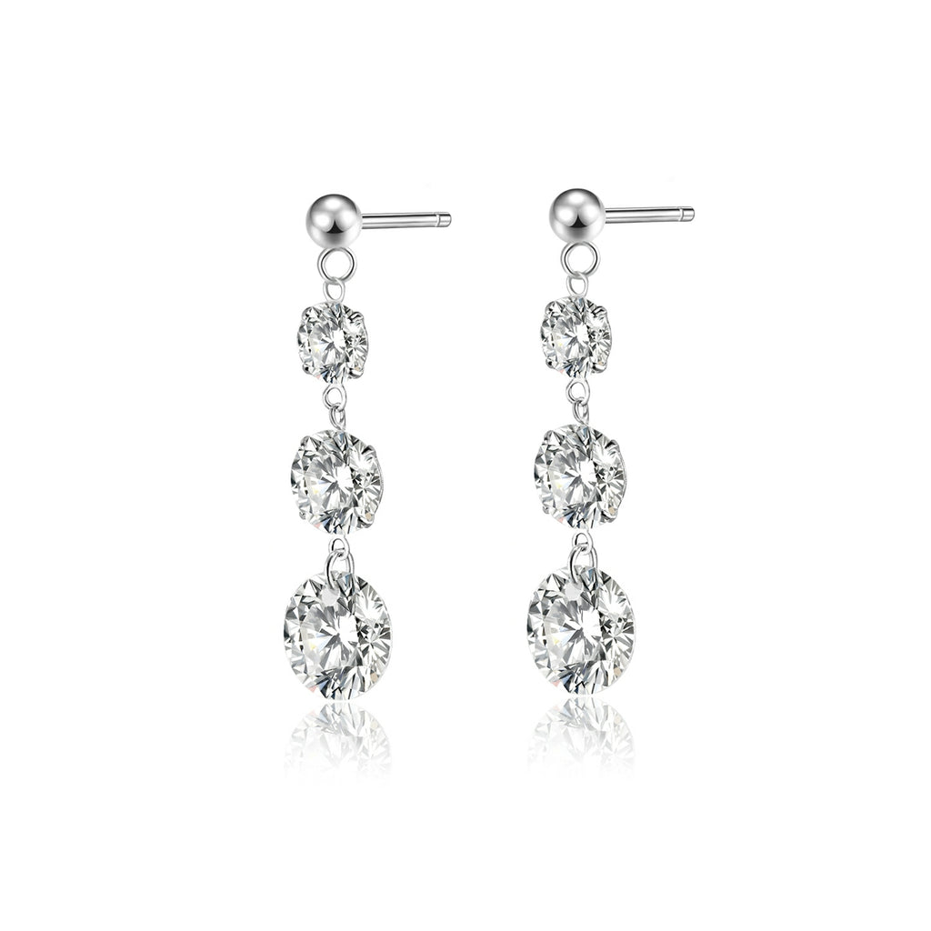 Top-quality Moissanite Luxury And Fashionable Light Luxury Jewelry Silver Stud Earrings S925 Silver Plated Platinum