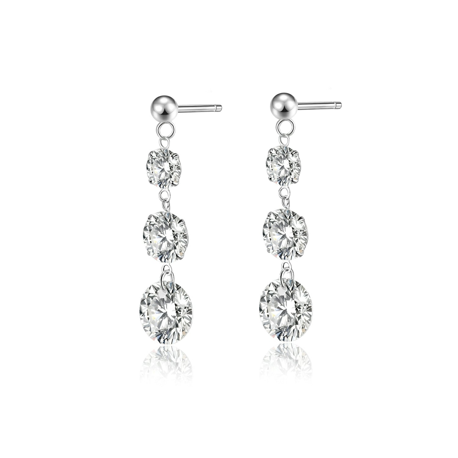Top-quality Moissanite Luxury And Fashionable Light Luxury Jewelry Silver Stud Earrings S925 Silver Plated Platinum