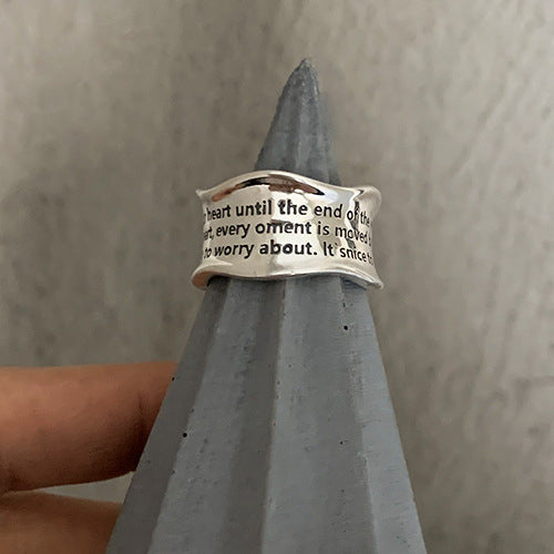 Korean-style Vintage English Letter Ring For Women