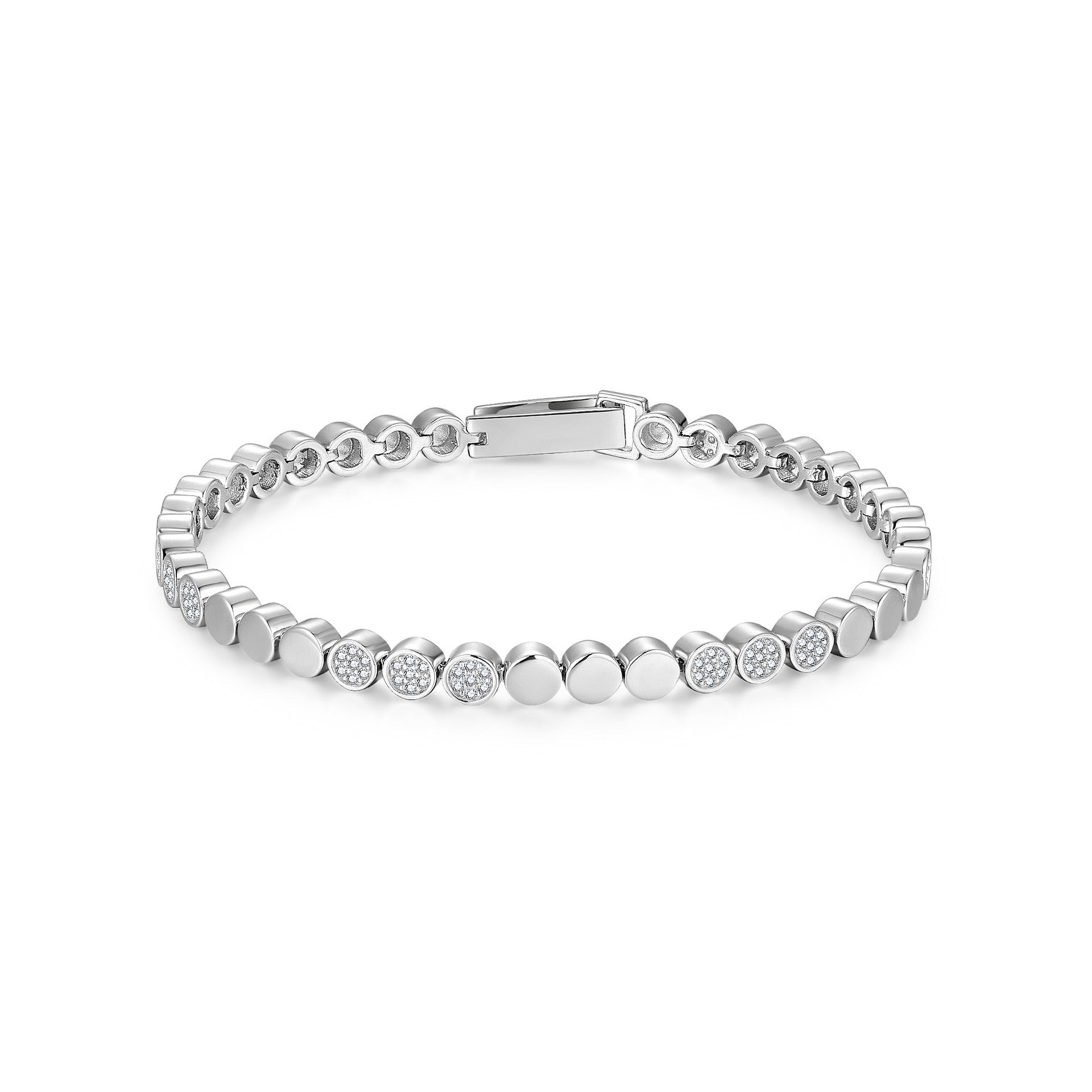 Silver-Plated Gold Round Moissanite Bubble Niche High-End Womens Bracelet