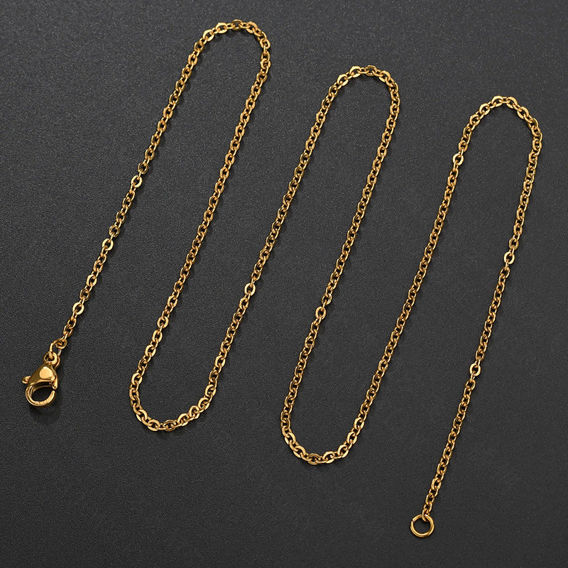 18k Gold O-link Pendant With 304 Stainless Steel Cross Chain Multiple Sizes Available In Mixed Wholesale Quantities