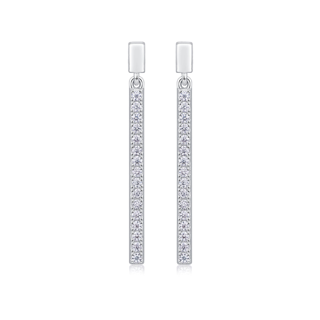 Dynamic - Earrings Set With Top-quality Moissanite S925, Silver And Platinum-plated Stud Earrings, A Fashionable And Trendy Accessory That Can Be Tested With A Diamond Pen
