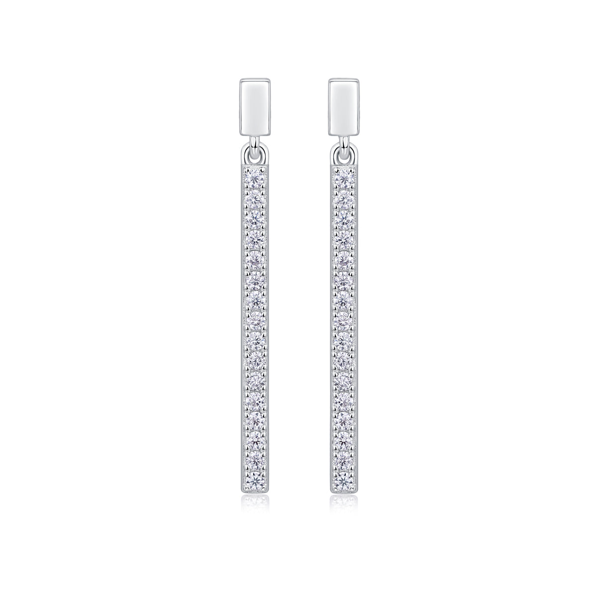 Dynamic - Earrings Set With Top-quality Moissanite S925, Silver And Platinum-plated Stud Earrings, A Fashionable And Trendy Accessory That Can Be Tested With A Diamond Pen