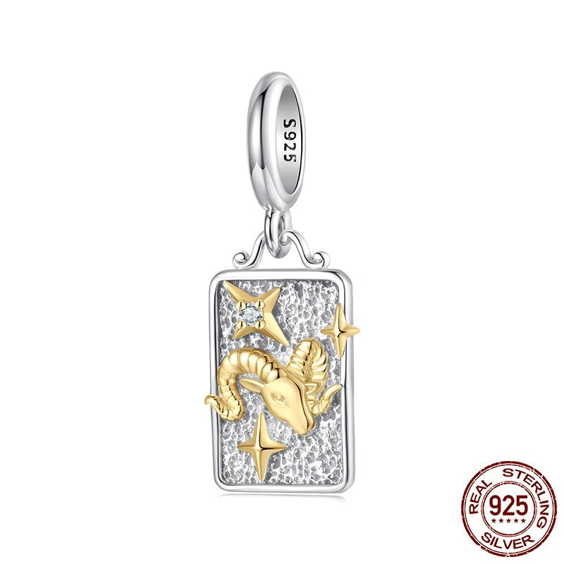 S925 Sterling Silver Twelve Constellation Pendant Ornaments Accessories