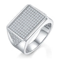 Men's Luxury And Fashionable Light Luxury Jewelry Silver Ring S925 Silver-plated Platinum Set With Top-quality Moissanite