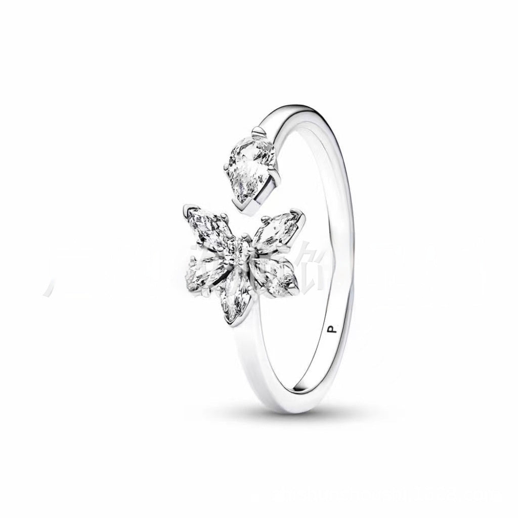 Fashionable Waterdrop-Encrusted Open Ring For Women