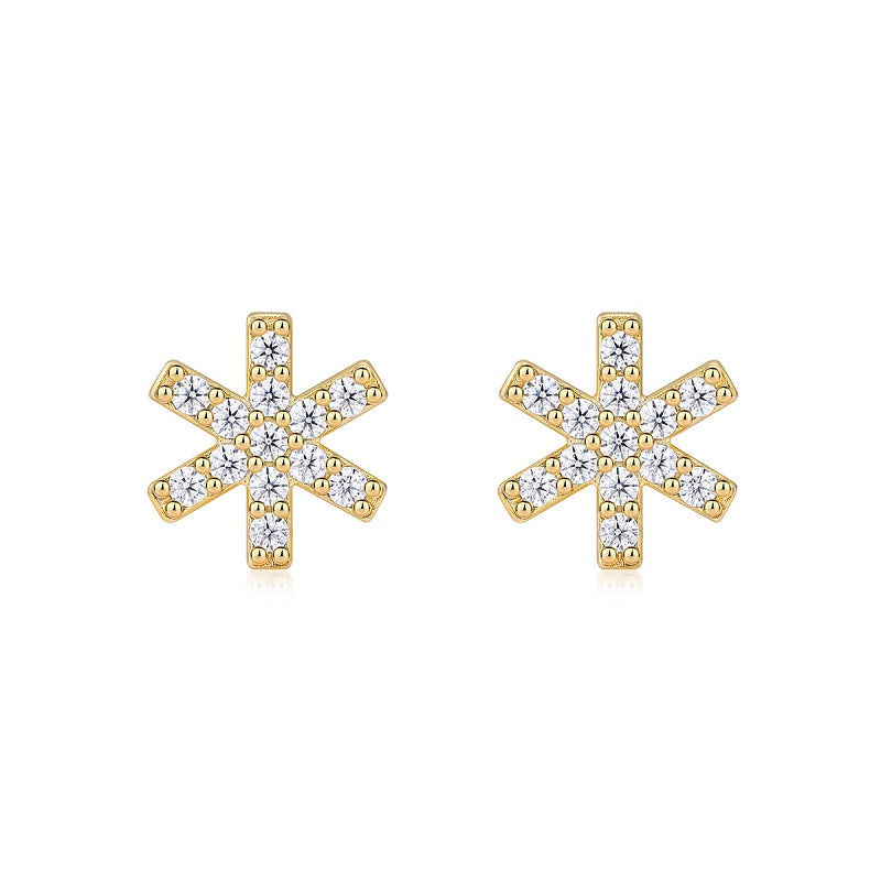 Frost Feather - Premium Moissanite Luxury Fashion Light Luxury Jewelry Stud Earrings S925 Silver Electroplated Gold