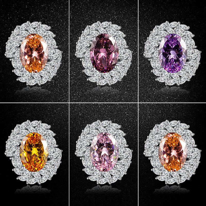 Gemstone Ring Featuring A Dried Birds Nest And A Dove-egg Cut