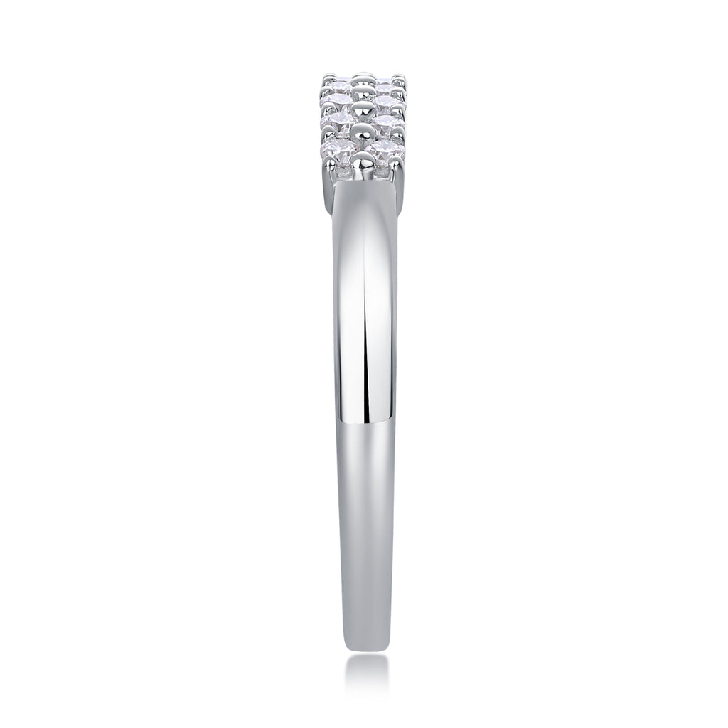Innocent - Set With Top-quality Moissanite S925 Silver And Platinum-plated Diamond Wedding Ring. The Ring Can Be Tested With A Diamond Pen In Yellow Gold And Rose Gold