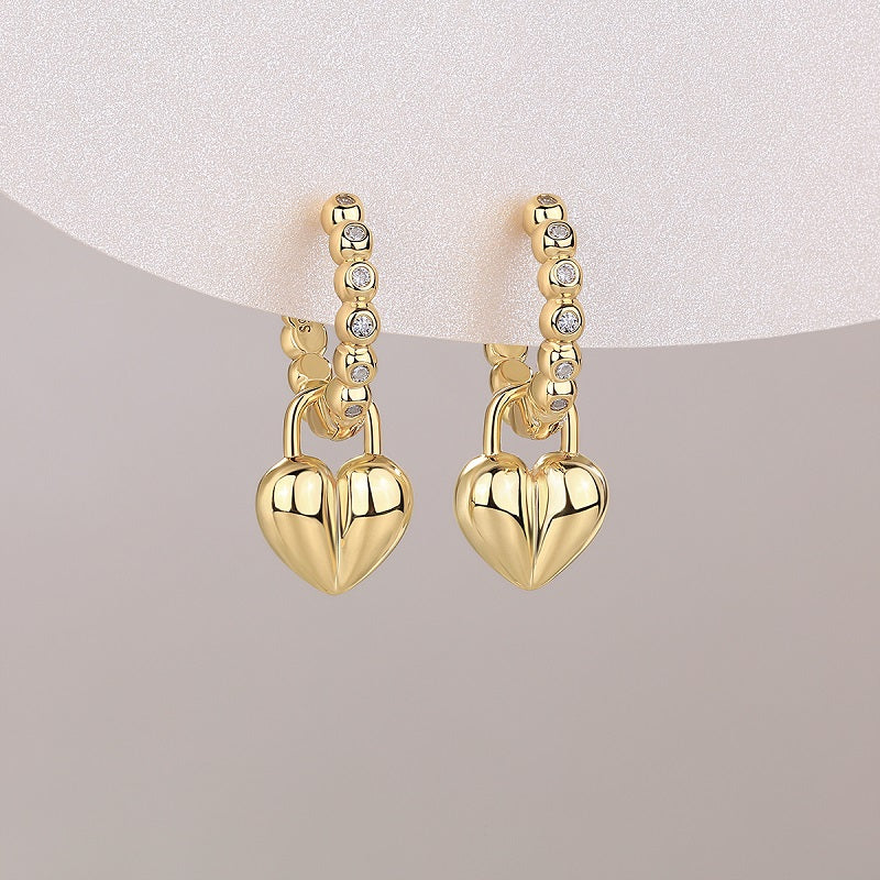 Rotating Love - Top-quality Moissanite Luxury Fashion Light Luxury Jewelry Silver Stud Earrings S925 Silver Electroplated Gold
