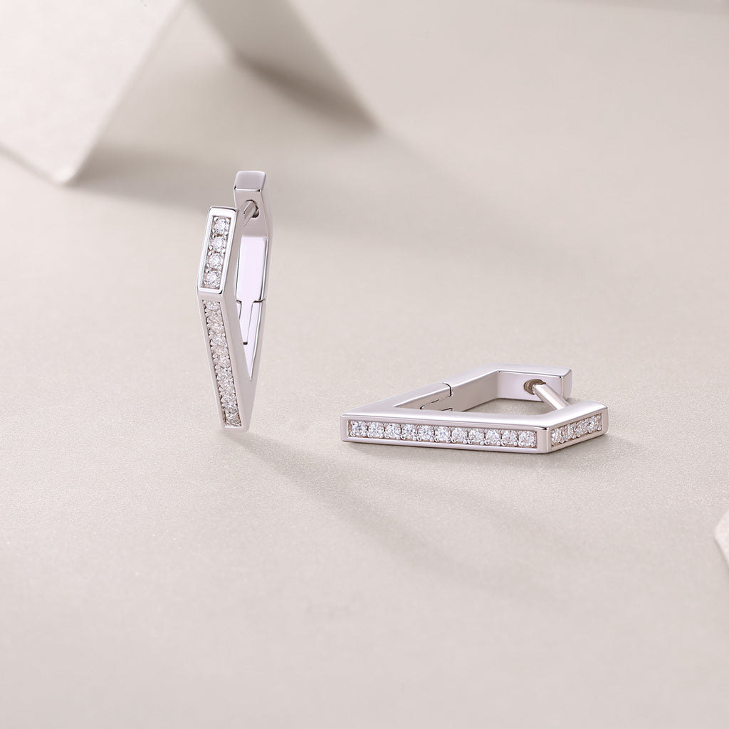 Coronation - Earrings Set With Top-quality Moissanite S925, Silver And Platinum-plated Stud Earrings, A Fashionable And Trendy Accessory That Can Be Tested With A Diamond Pen