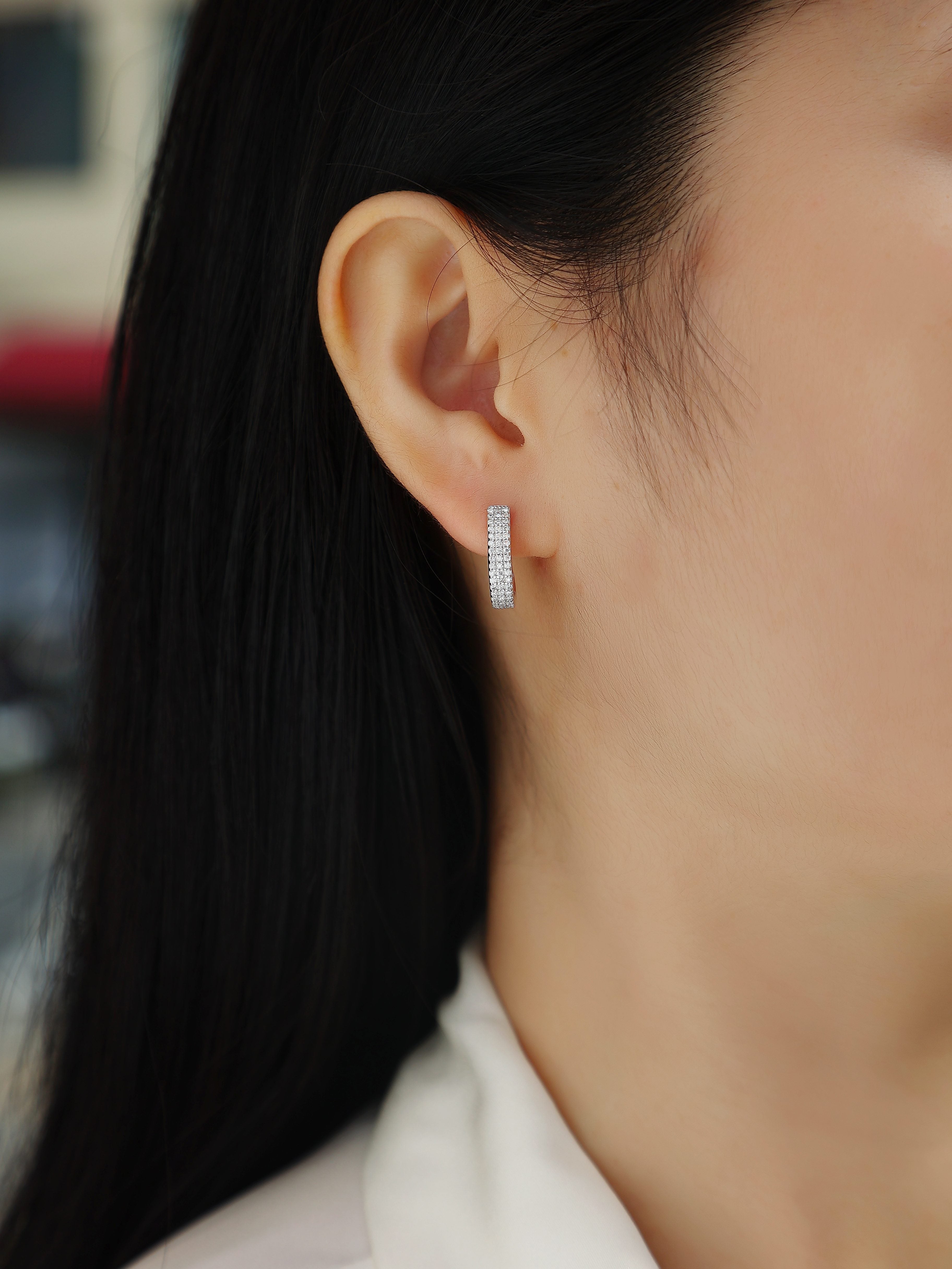 Slow Pace - Top-quality Moissanite Luxury Fashion Light Luxury Jewelry Silver Stud Earrings S925 Silver Plated Platinum