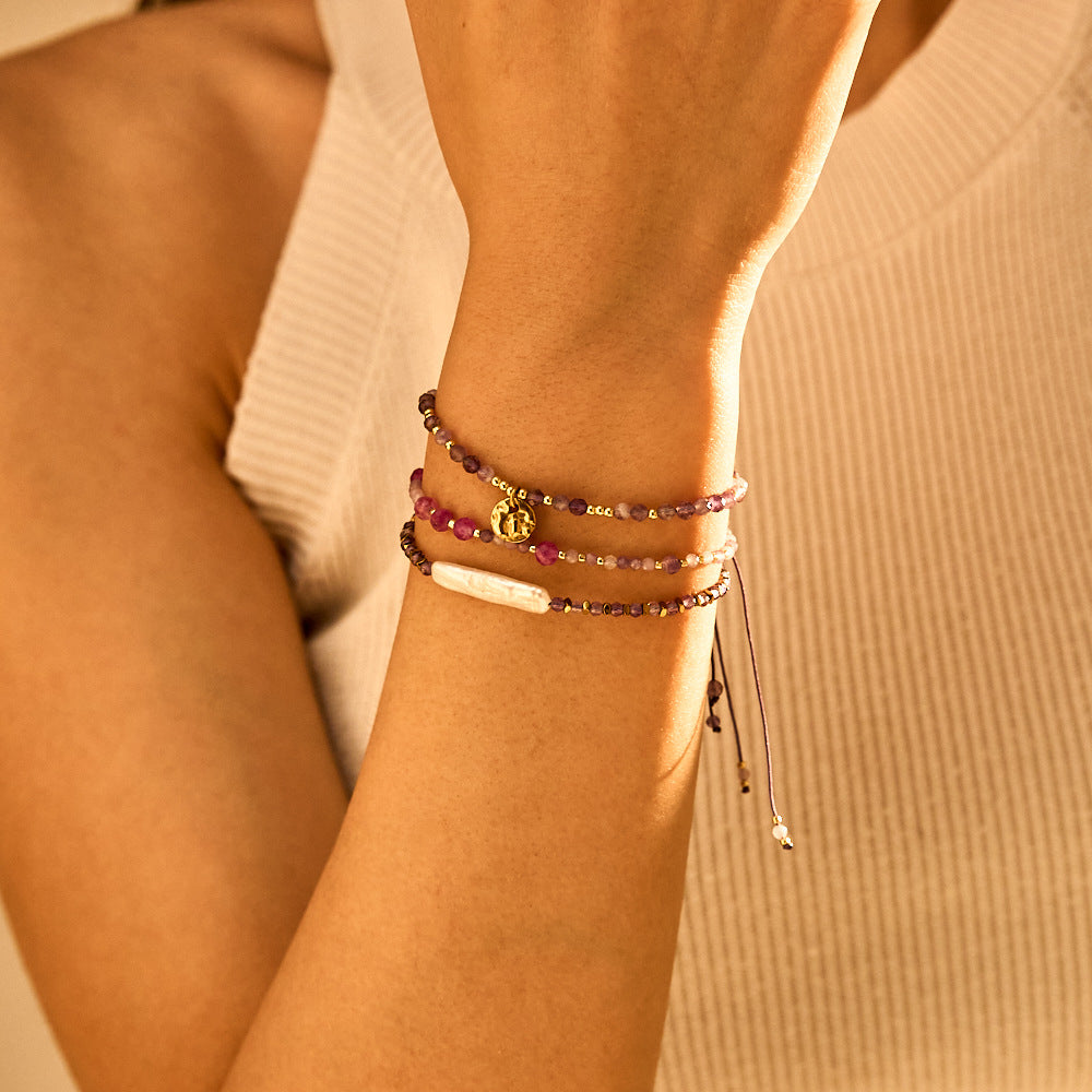 Retro Light-luxury High-end Pearl Bracelet With A Drawstring