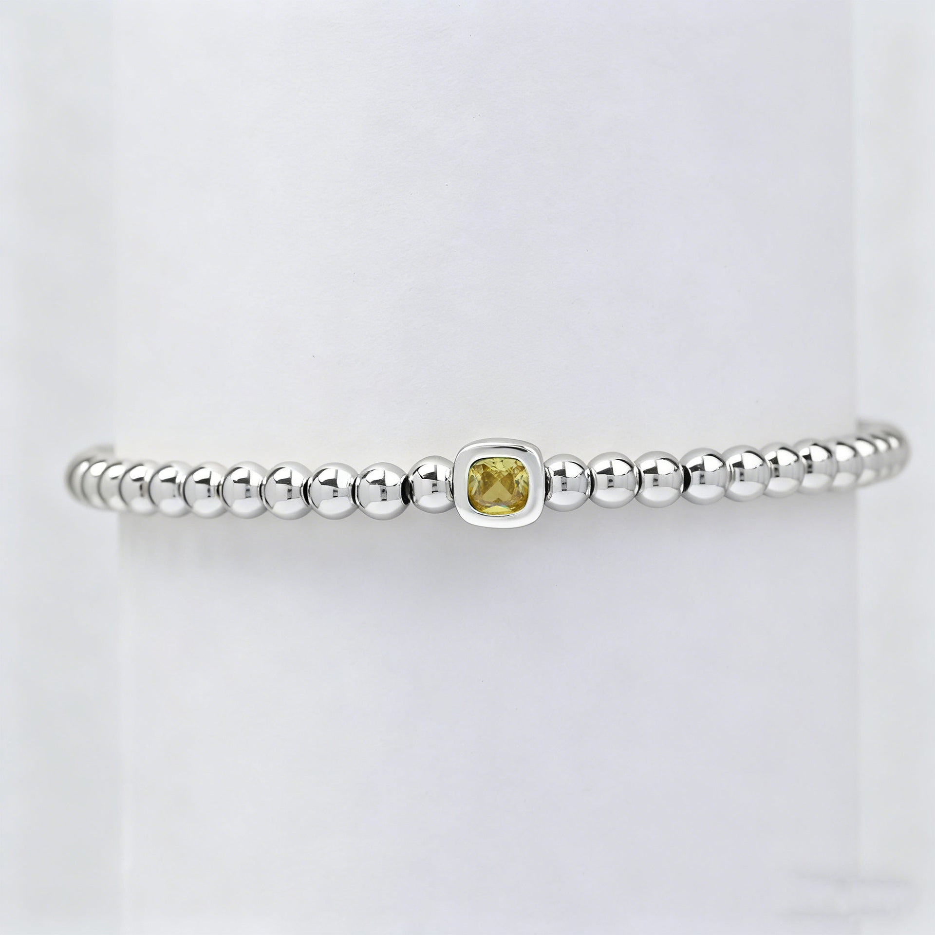December Square Birthstone Bracelet In Brass