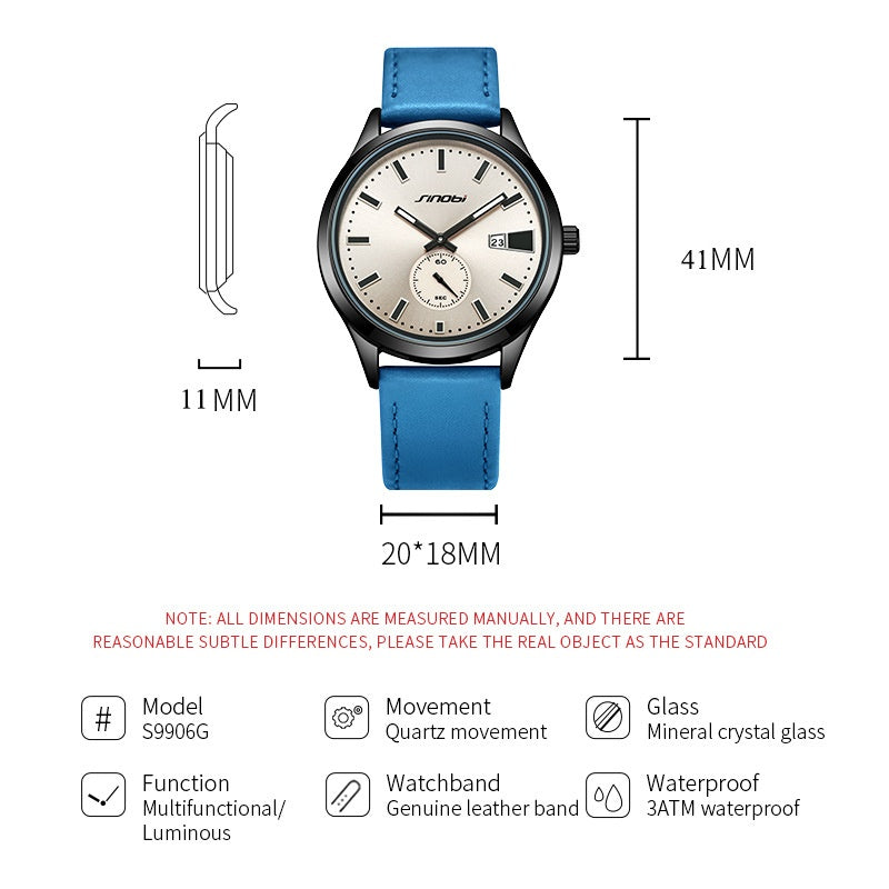 Casual Leather Belt Business Men's Quartz Watch