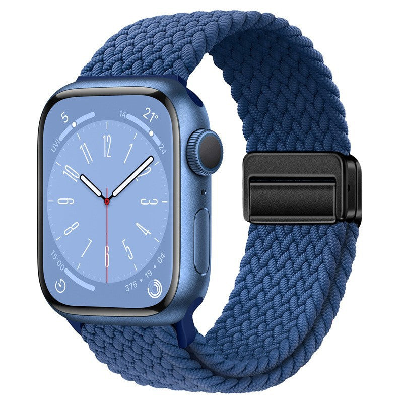Metal Magnetic Buckle Nylon Braided Stretch Strap