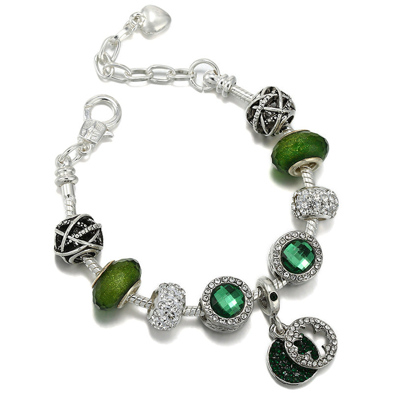 Classic Star And Moon Pendant Bracelet