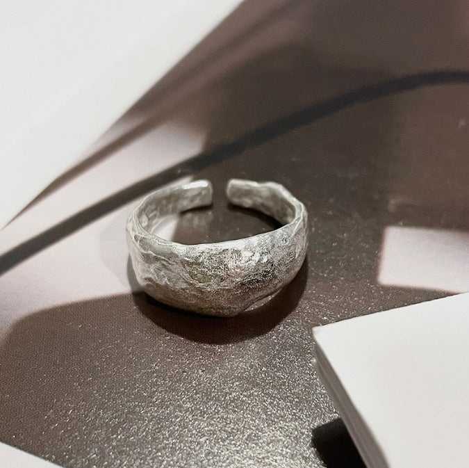 Handcrafted Silver Hammered-Texture Ring For The Discerning Tastemaker