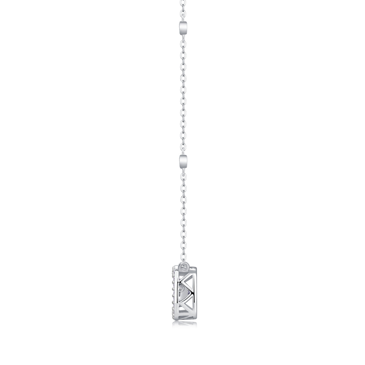 Sweet - Set With Top-quality Moissanite, Fashionable And Light Luxury Jewelry, Silver Pendant Necklace S925, Silver-plated Platinum