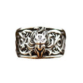 Mens Retro Stainless Steel Fox Ring