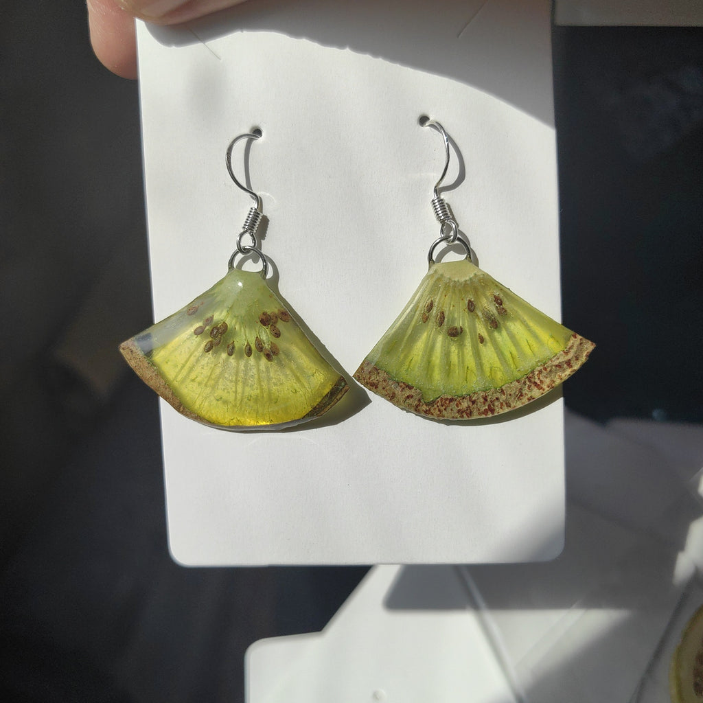 Natural Fruit-Dyed Epoxy Resin Handmade Creative Earrings For Women
