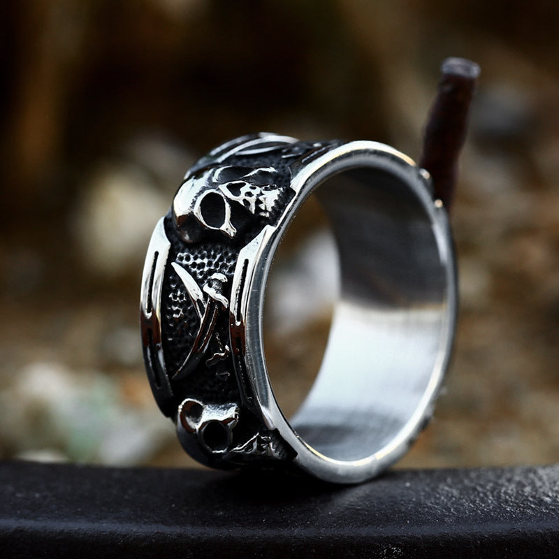 Steel Warrior New Stainless Steel Punk Hip Hop Skull Ring
