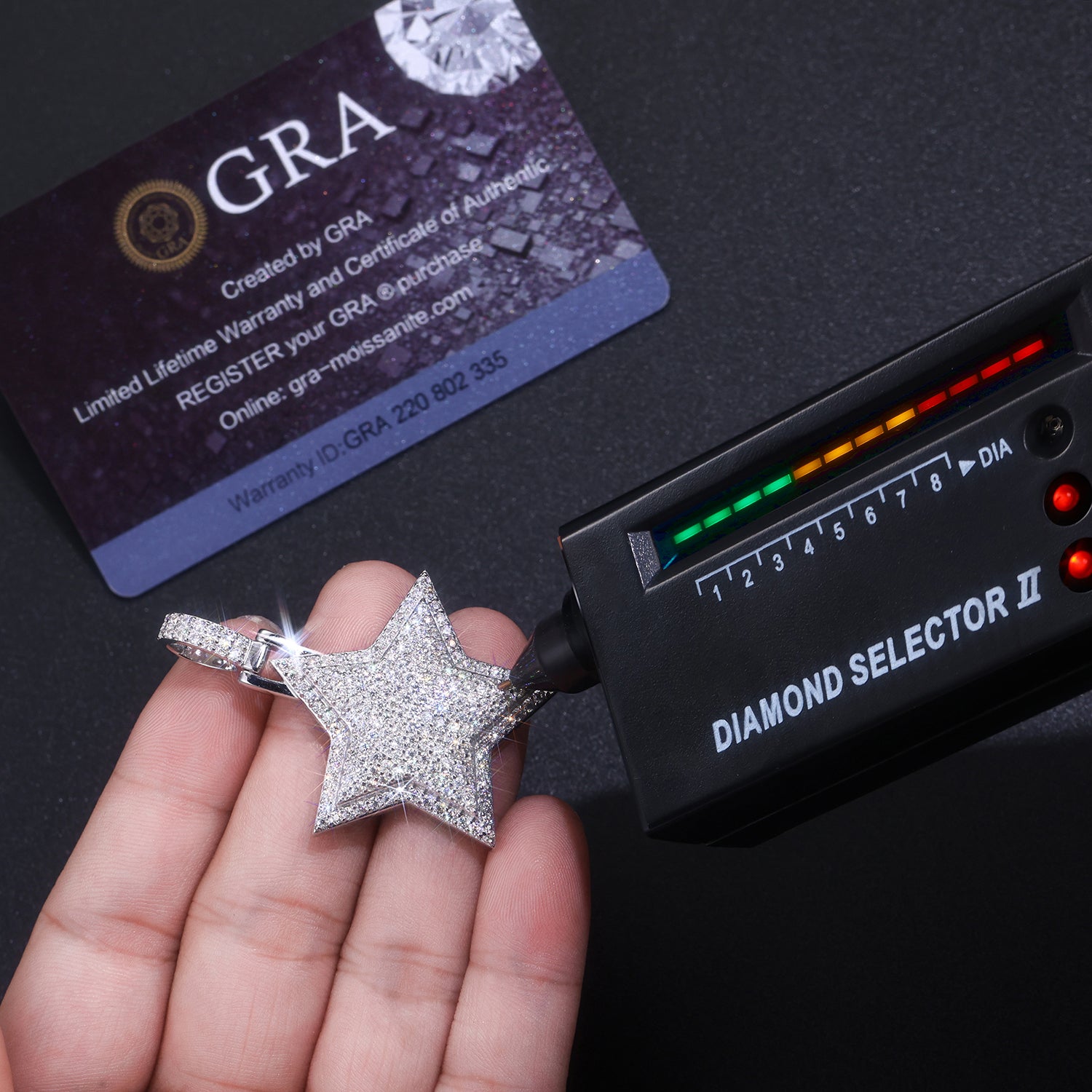 King's Star - A Fashionable And Trendy Necklace Pendant Set With Top-quality Moissanite S925, Silver And Platinum-plated, Can Be Tested With A Diamond Pen