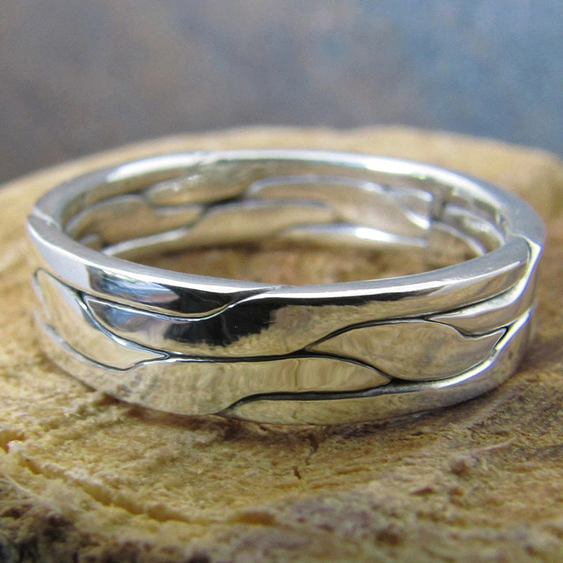 Cool Retro Edgy Ring With A Minimalist Design