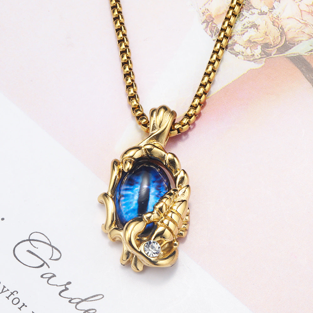 Fashion Transparent Gem Men's Titanium Steel Pendant