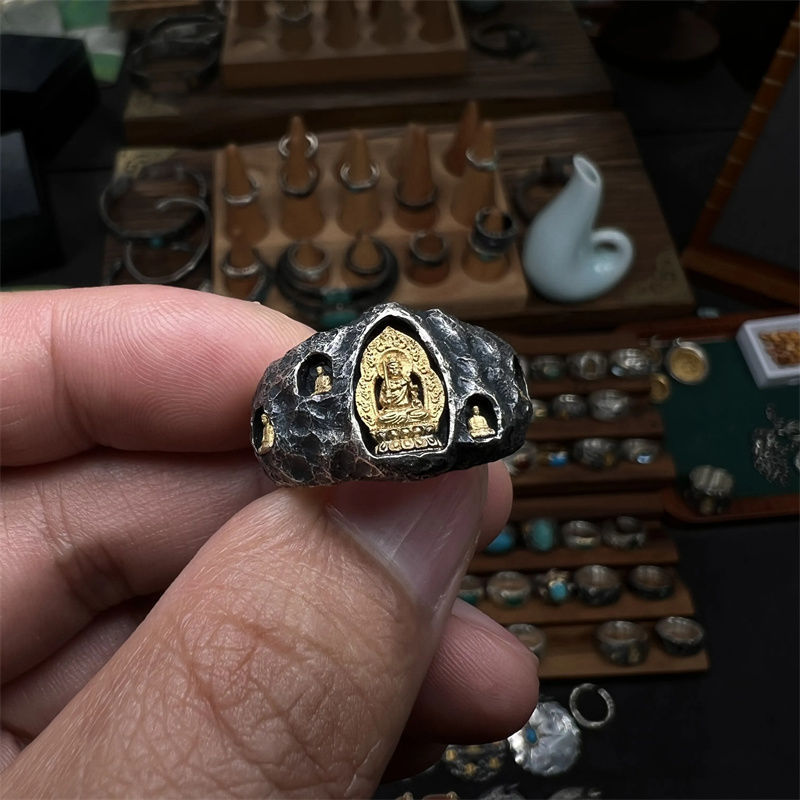 Exquisite Vintage Ring Featuring The Golden Buddha Cave