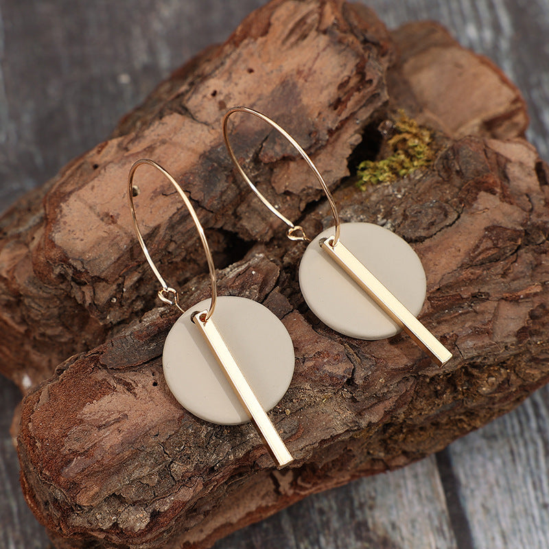Retro-style Elegant Round Patchwork Long Alloy Fashion Earrings