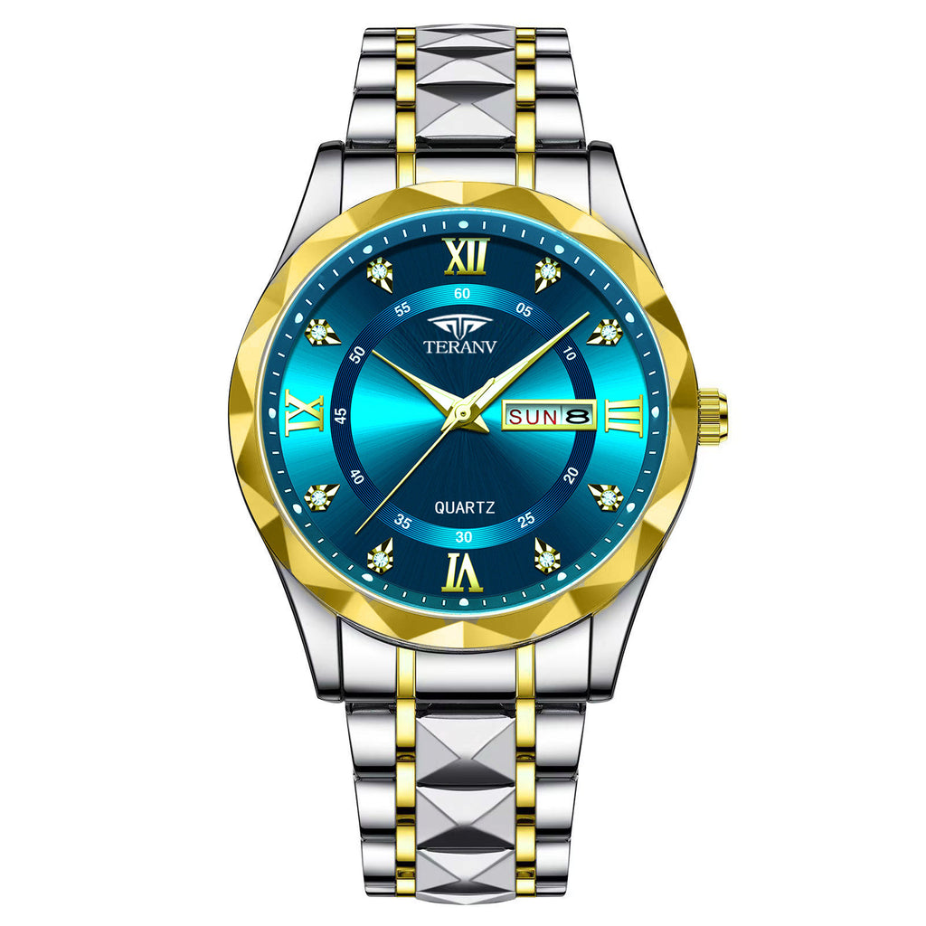 Watch Men's Chinese And English Calendar Diamond Shell