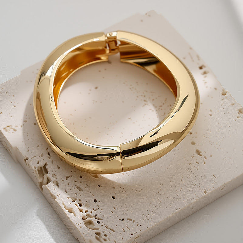 Womens Fashionable Textured Irregular-Mirror Bracelet
