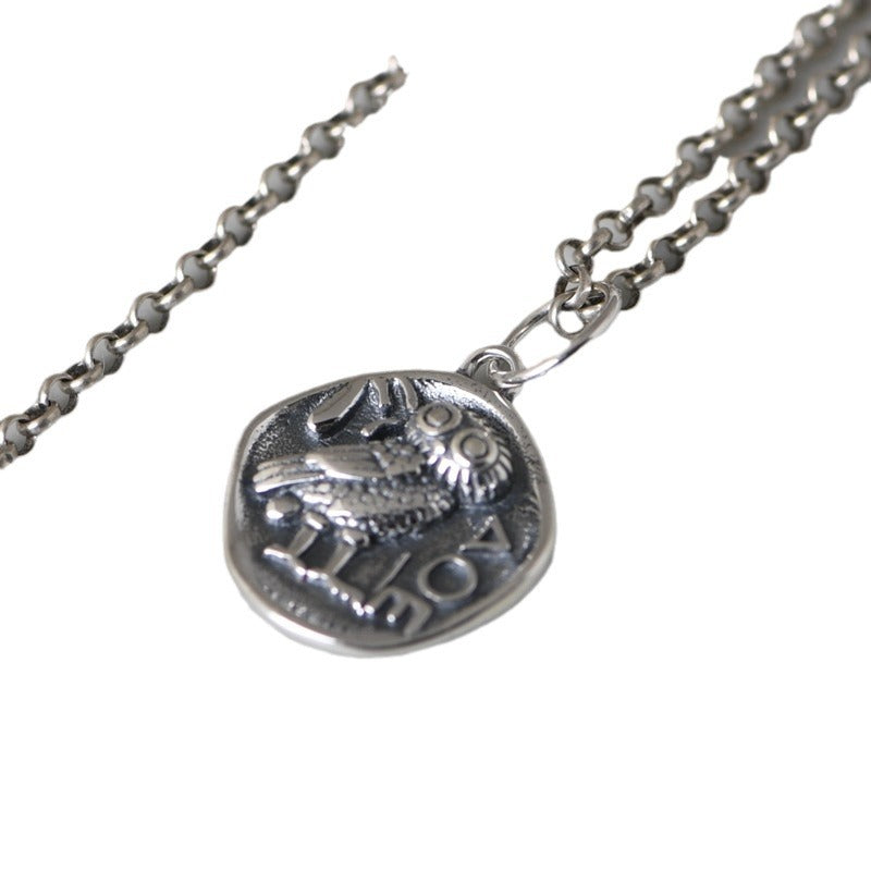 Silver Owl Pendant Necklace Female Hand Accessories