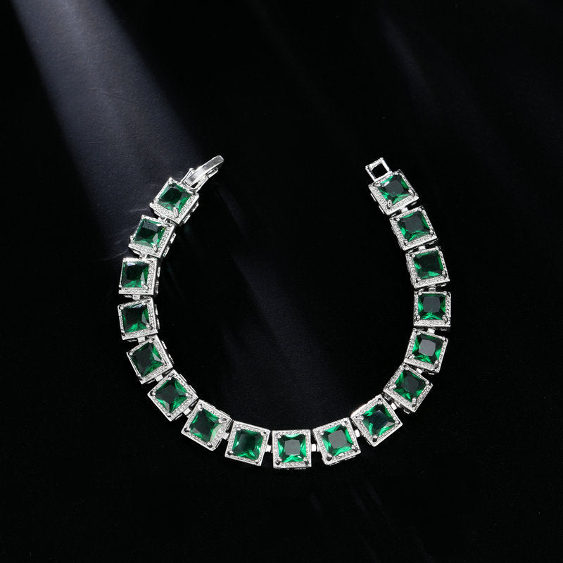 Stylish Bracelet With Geometric Square, Ultra-shiny Zircon