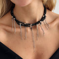 Cool Minimalist Cross Tassel Heart Pearl Necklace