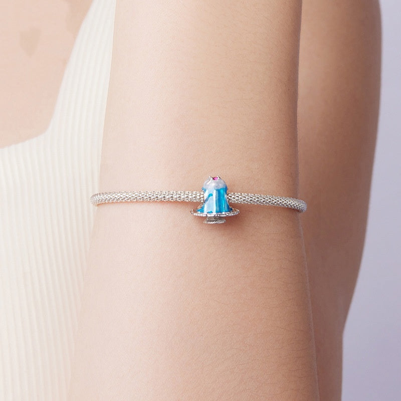 S925 Sterling Silver Dripping Pudding Bracelet String Beads DIY Bead