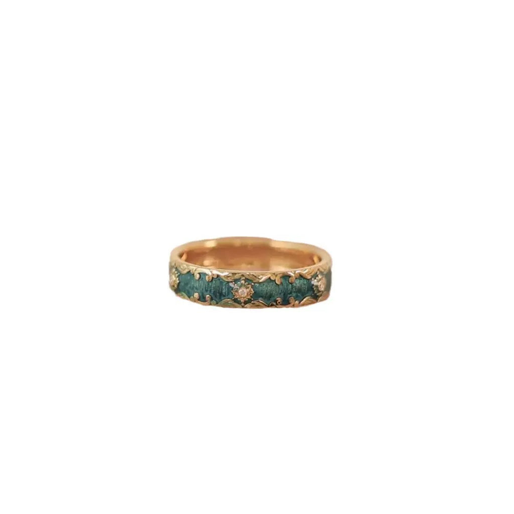 Enamel Craftsmanship Exquisite And Delicate Floral Design Ethereal And Fairy-like Ring