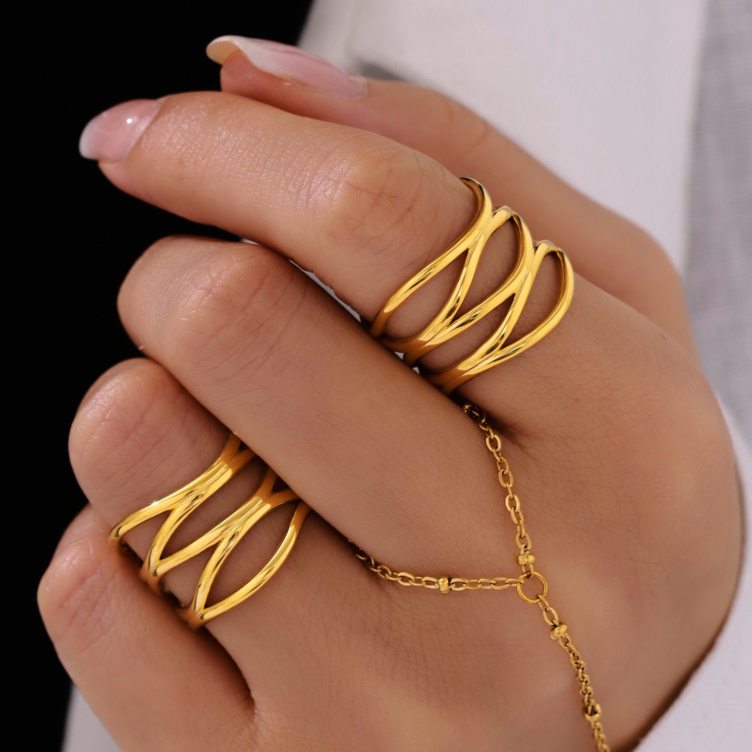 Creative Multi-layer Cross-color Ring For Women