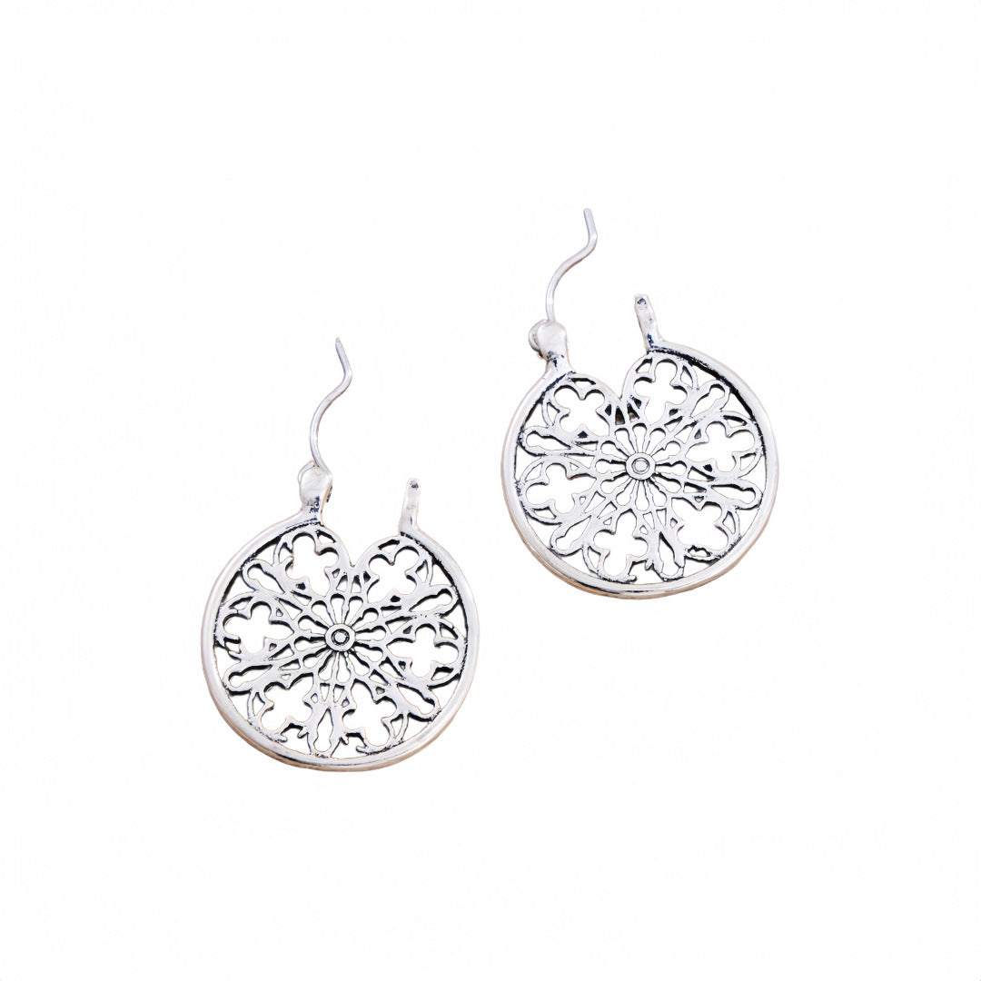 Retro Hollow-out Circular Pattern Earrings, Trendy And Stylish