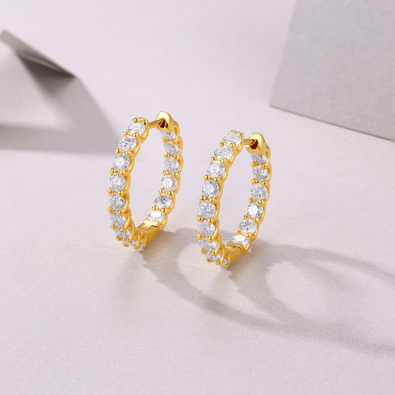 Diamond Tassels - Set With Top-quality Moissanite Luxury And Fashionable Light Luxury Jewelry, Silver Stud Earrings, S925 Silver Plated With Gold