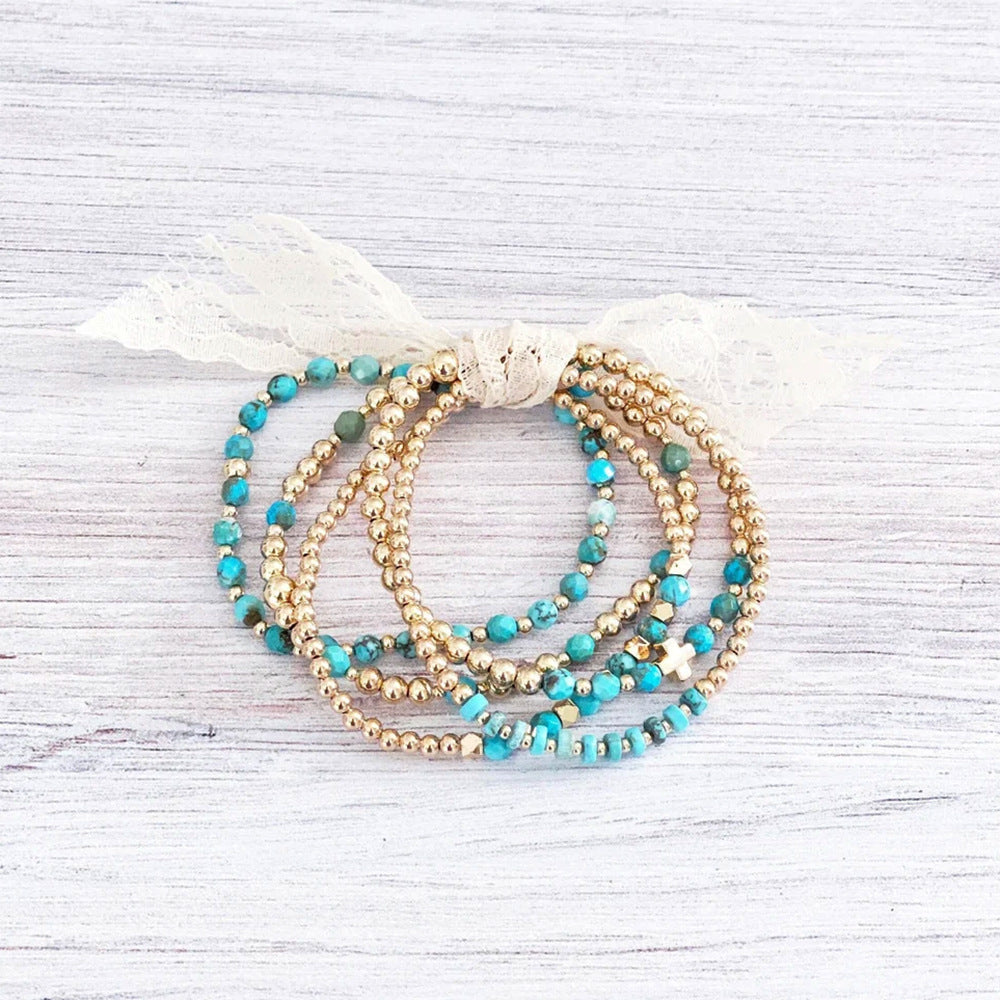 Vintage Turquoise Bead Multi-layered Ethnic-style Braided Bracelet