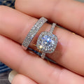 Hua Micro-Inlaid Zircon Ring Set For Women Fashionable Style