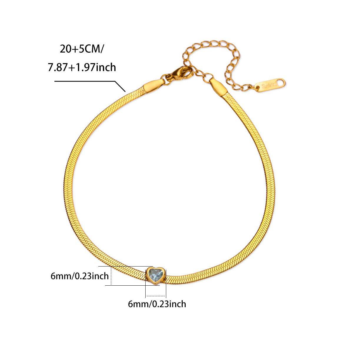 18K Gold-plated Stainless Steel Snake-chain Blade Chain Anklet