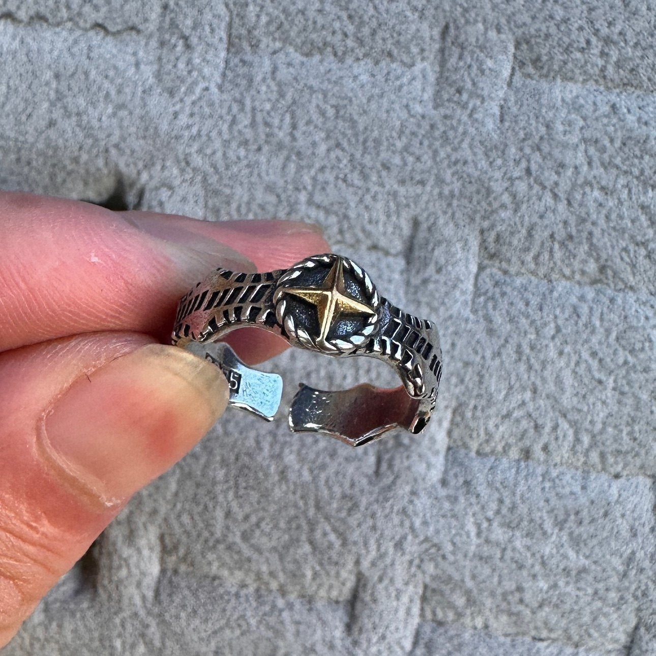 Vintage Vintage Men's Niche Adjustable Ring With An Open Mouth